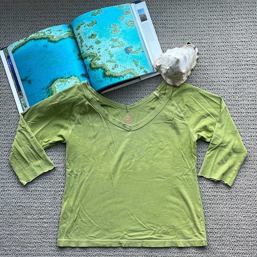 J. Crew 3/4 sleeve Green Top